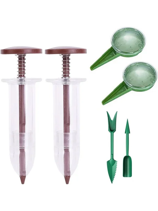 Нет бренда Ручной сеялка для семян Изумрудный, Red 6-piece set, коричневый