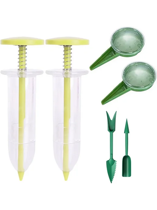 Нет бренда Ручной сеялка для семян Изумрудный, Red 6-piece set, желтый