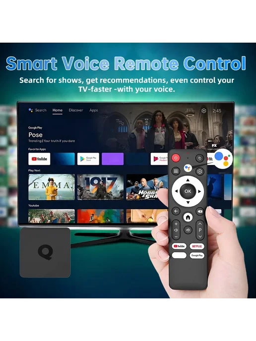 UOSU Android 16 Smart TV Box Q1 64 128 ГБ AU Plug, 8G 128G, 128 ГБ, 8 г, фото 3