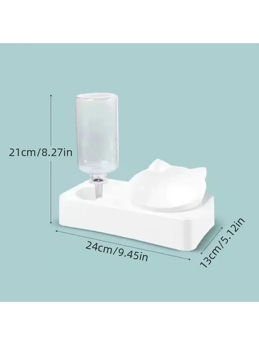 Нет бренда Миска с автоматической поилкой для кошек, белая, 21*24*13 см, 21x24, фото 7