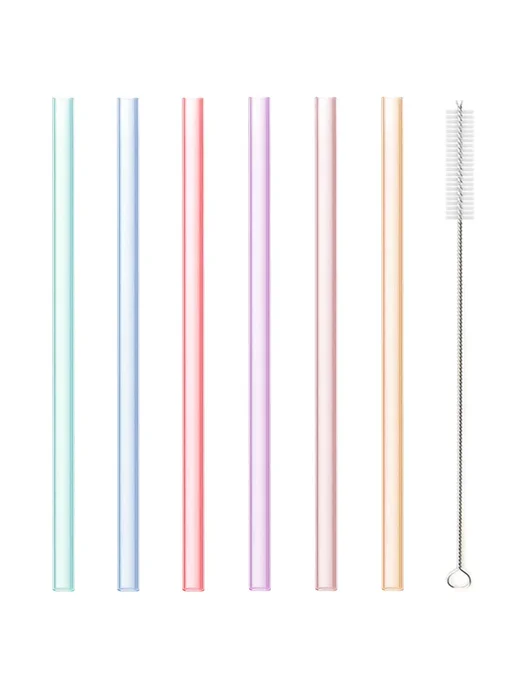 KEMORELA прозрачные силиконовые соломинки 6 шт. Small, 6 шт
