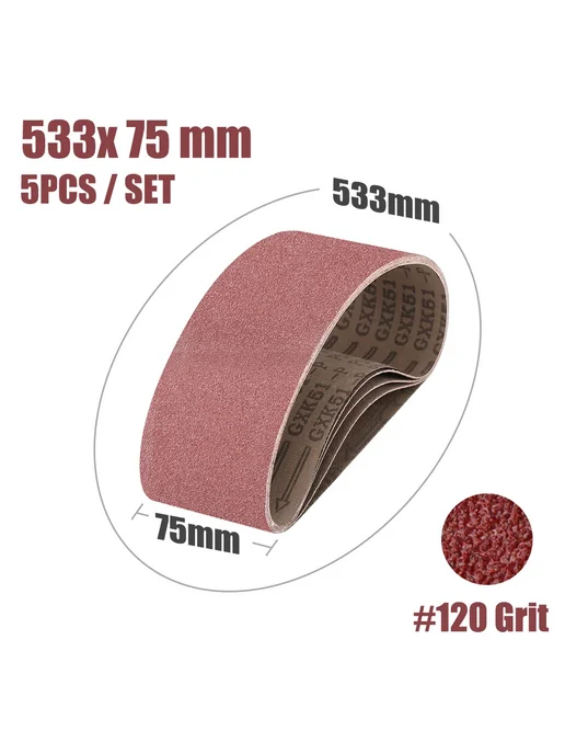 XCAN Шлифовальные ленты 75x533 мм, 40 60 80 100 120 150 grit, 75x533 мм