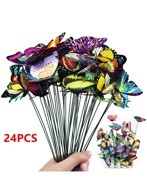 Нет бренда Декоративные садовые бабочки 24 шт 24pcs1, 24 шт, 24 шт, фото 2