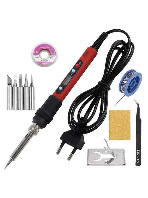Sumsour Паяльник электронный 80Вт, 220V, EU Plug, SET-3, 80 Вт
