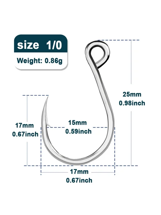 9KM DWLIFE Рыболовный крючок 1 0, Size1 0, Gap 15mm, 50 PCs, 50 шт