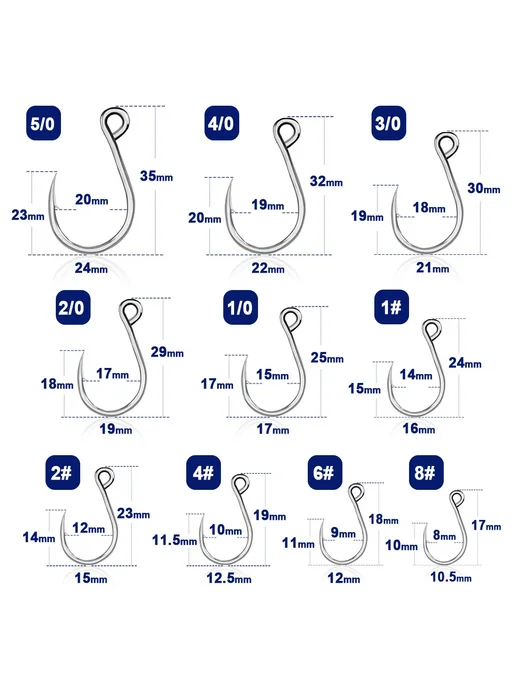 9KM DWLIFE Рыболовный крючок 1 0, Size1 0, Gap 15mm, 50 PCs, 50 шт, фото 3