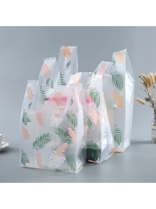 Нет бренда Пластиковые пакеты для продуктов 50 шт. L 25x42cm, 50 шт, в упаковке 178 г, фото 6