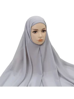 GORMEYPSA Шифоновый Хиджаб для женщин Серый, Light Grey