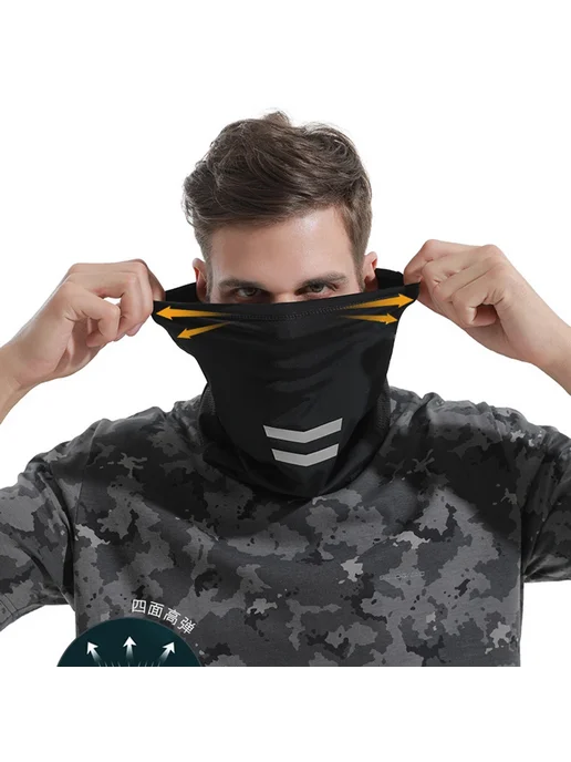 Нет бренда Летняя велосипедная маска для кемпинга hemp black, черный, фото 4