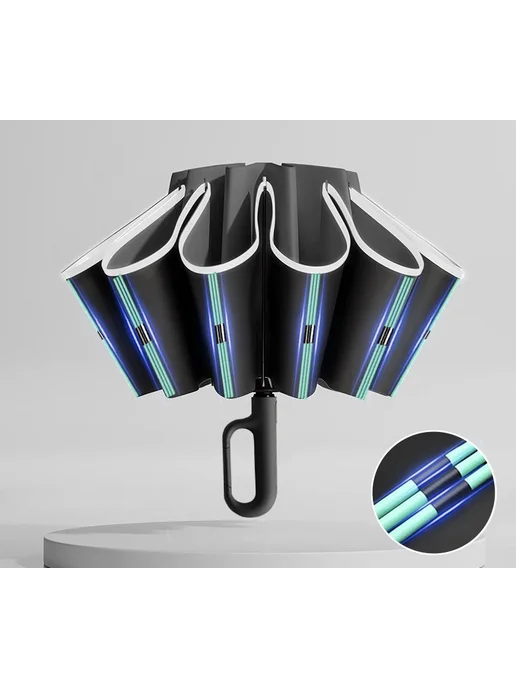 Нет бренда Автоматический складной зонт 60K Black, черный