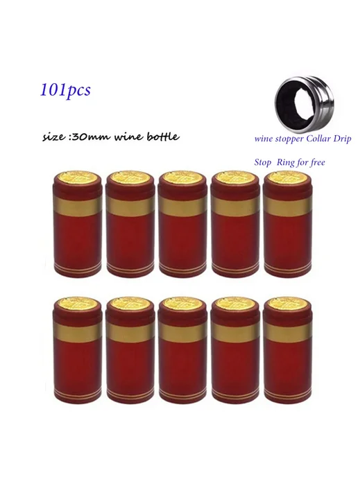 KKYFMM Термоусадочные колпачки для вина 30mm red gold 100pcs, 100 шт