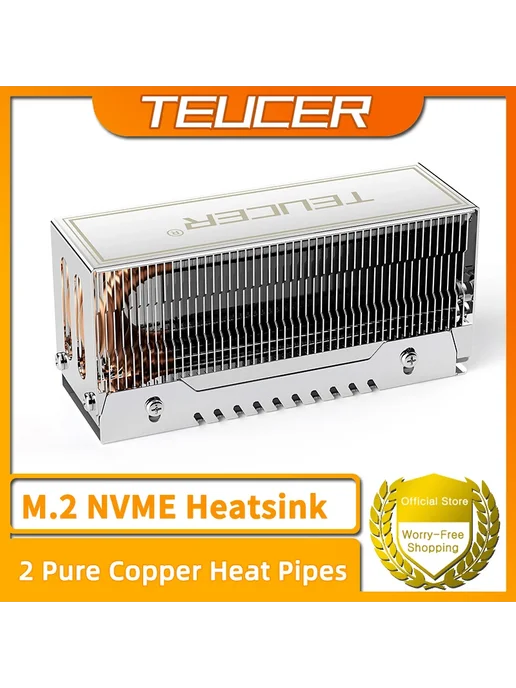 Teucer Радиатор с двойной тепловой трубкой M2-10 M.2 2280 NV, вариант, фото 2