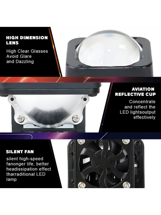 QIDEWIN Комплект для переоборудования фар Bi-LED 2PC H4 H7 H9 9005 9, вариант, фото 6