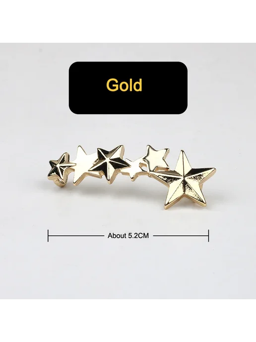 SMATLELF Металлические шнурки украшение Gold star, золотой