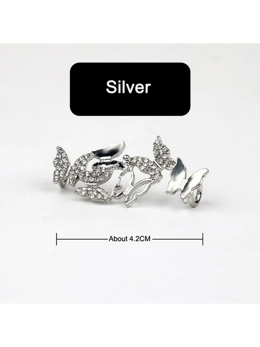 SMATLELF Шнурки украшение металлические Silver butterfly, серебристый
