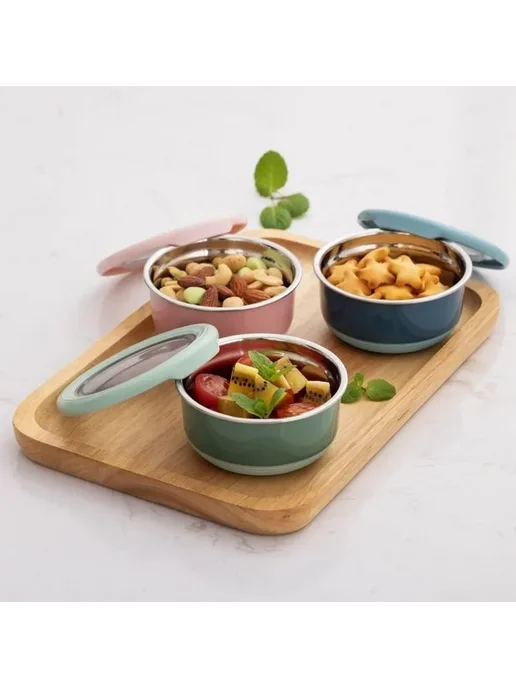 Ланч-бокс из нержавеющей стали Розовый, pink-220ml, 220 мл, фото 3