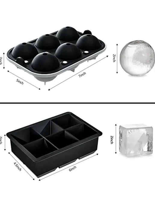 Нет бренда Силиконовые формы для льда Black+Decker 4 Grids, черный, фото 7