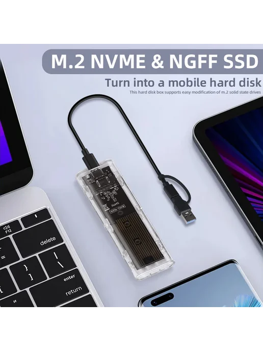 deepartner Прозрачный корпус для SSD USB Type-C 10 Гбит с E-, вариант, фото 4