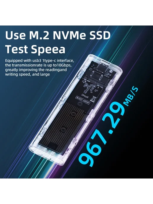 deepartner Прозрачный корпус для SSD USB Type-C 10 Гбит с E-, вариант, фото 5