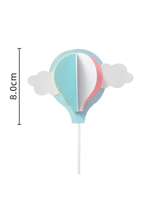 Нет бренда Топпер для торта "Пилот-медведь" Голубой, Balloon Blue, голубой