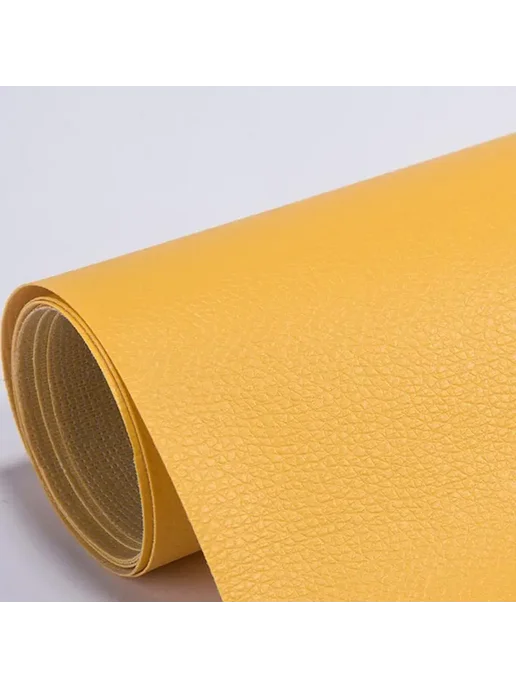Нет бренда Искусственная самоклеящаяся кожа 25*60 см Желтый, yellow, 25x60 см