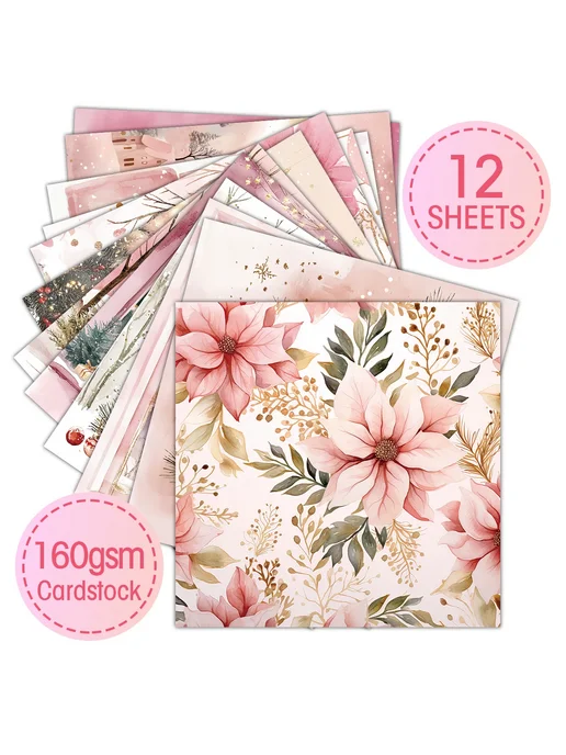 Нет бренда Розовый блокнот для скрапбукинга 12 Sheet A, розовый