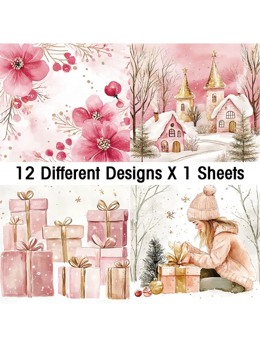 Нет бренда Розовый блокнот для скрапбукинга 12 Sheet A, розовый, фото 4
