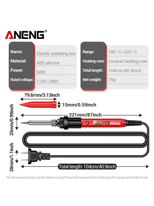 Aneng Паяльник электрический SL105 Red EU Plug, красный, фото 5