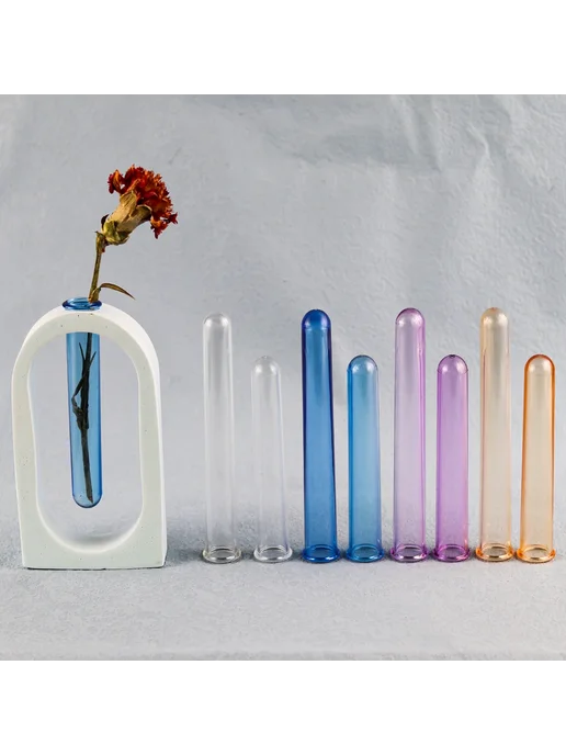 UDOCOOL Набор из 5 акриловых ваз для цветов Purple Long 5pcs, 5 шт, фото 2