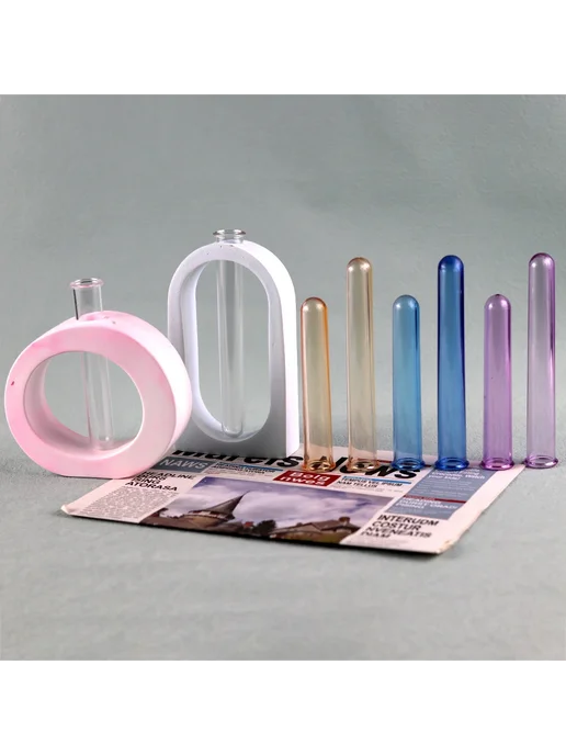 UDOCOOL Набор из 5 акриловых ваз для цветов Purple Long 5pcs, 5 шт, фото 5