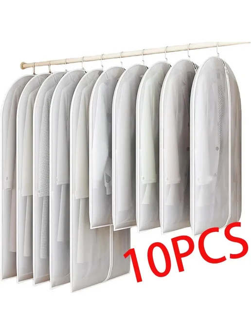 Нет бренда Прозрачный чехол для одежды PEVA 5PCS, 60x80cm, 2 шт, фото 2