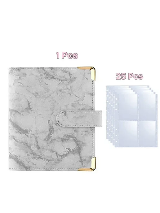 Нет бренда Фотоальбом для K-pop из ПУ 25 шт. A5 Grey Marble style, 25 шт