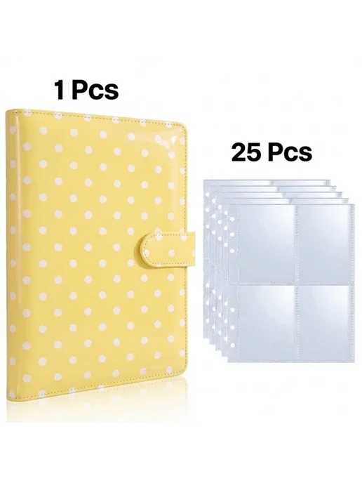 Нет бренда Фотоальбом для K-pop из ПУ 25 шт. A5 Yellow dots -25pages, 25 шт