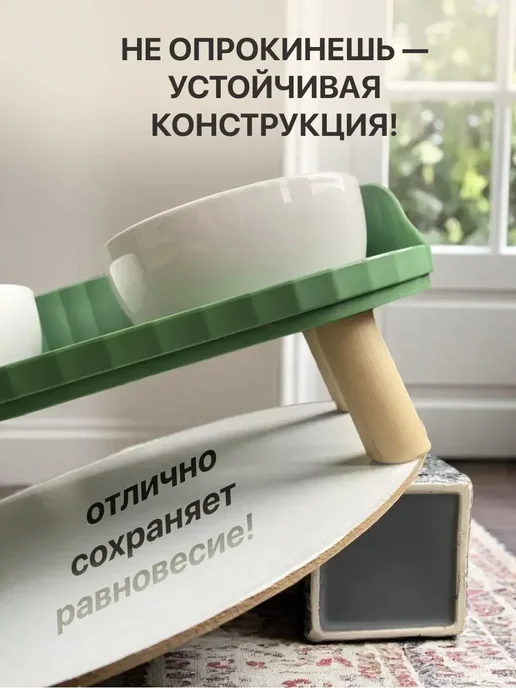 Двойная керамическая миска для кошки и собаки, устойчивая, белый, фото 8