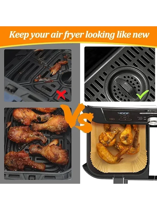 Нет бренда Одноразовая бумага для фритюрницы Air Fryer Paper 100PCS, 150 шт, фото 6