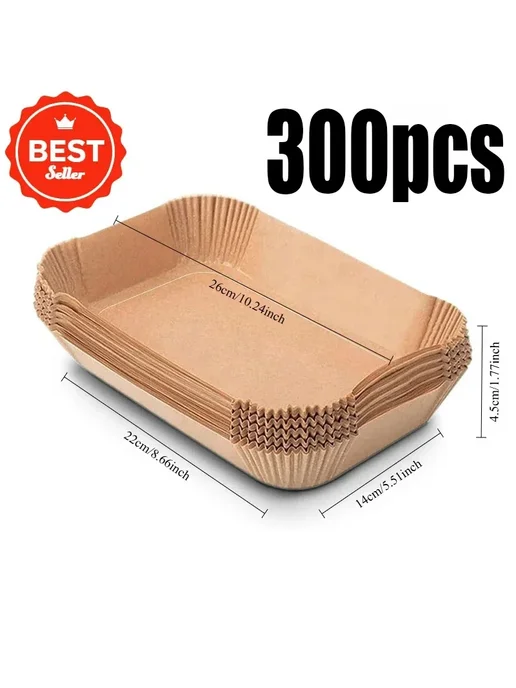 Нет бренда Одноразовая бумага для фритюрницы Air Fryer Paper 100PCS, 300 шт