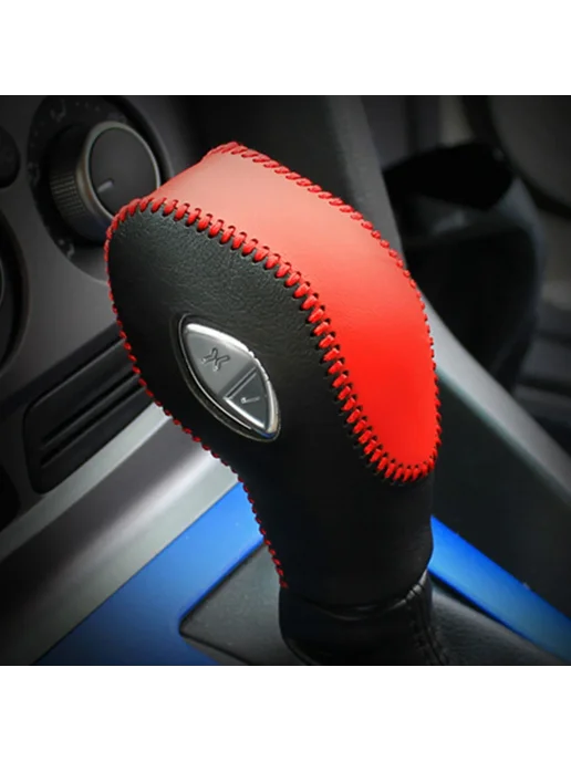 Color My Life Чехол на ручку КПП кожаный красный LHD для Ford Focus 3 Fies, красный