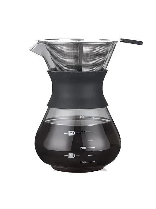 Leeseph Кофеварка Pour Over стеклянная 600ml 20oz1, 600 мл, фото 2