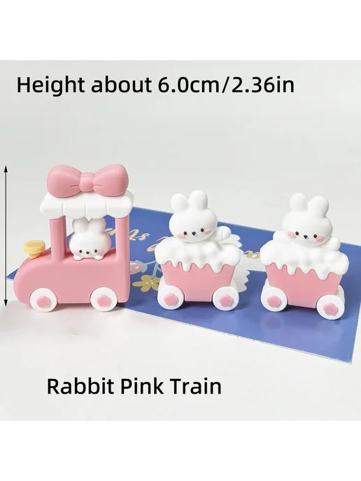 Нет бренда Розовый кролик-топпер для торта 5PCS MINI, 5 шт, фото 6
