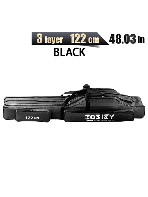 JOSBY Складная сумка для удочек Черный, 122CM 3 Layer Black, черный