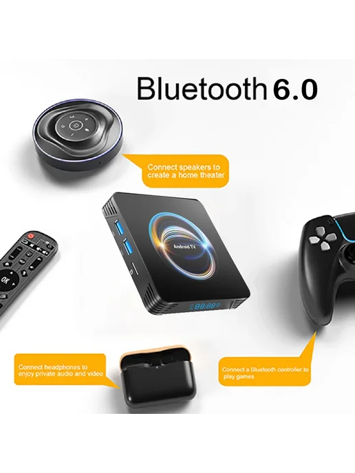 BLKJ Android ТВ приставка X66 4G 64G, Voice Remote, AU Plug, 4 г, 64 г, фото 7
