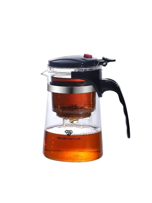 Нет бренда Стеклянный чайник 1л с фильтром 750ML single pot, 1 л, 750 мл, фото 3