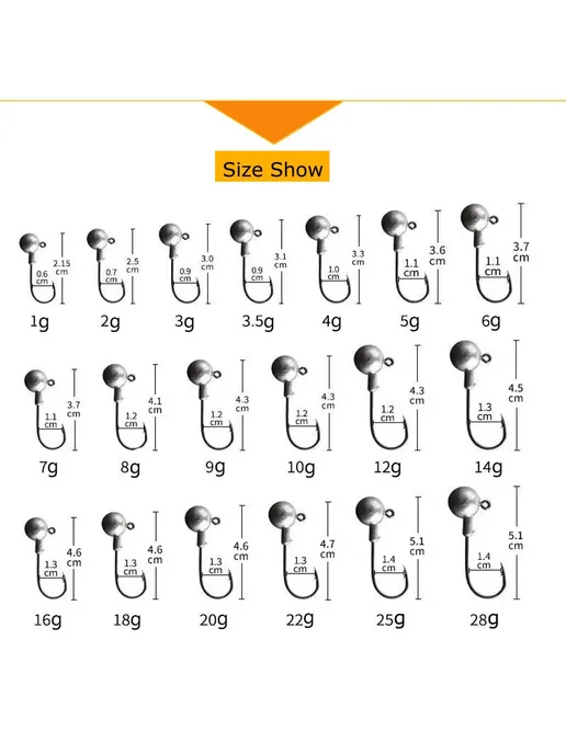 wodjyj Джиг-головка из высокоуглеродистой стали 1-28 г 12g, 28 г, 14 г, фото 4