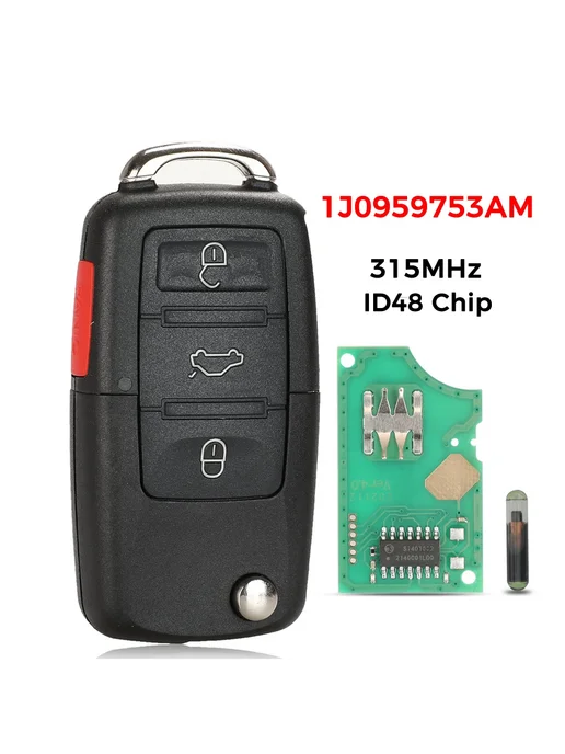 Ключ авто 1J0959753AM, 315MHz, ID48, 1 кнопка, вариант