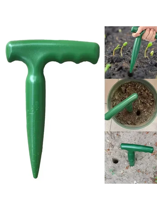 Нет бренда Ручной садовый дозатор для семян Puncher Seeder, зеленый, фото 2