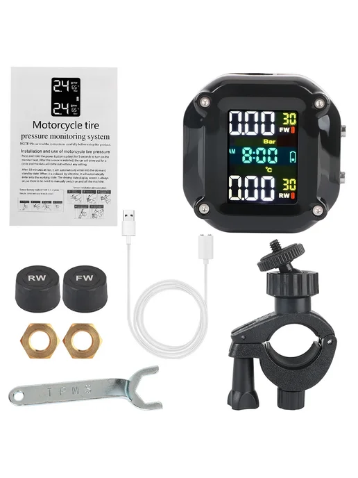 Нет бренда Система Контроля Давления В Шинах Мотоцикла TPMS 0-6 Бар С 2, вариант