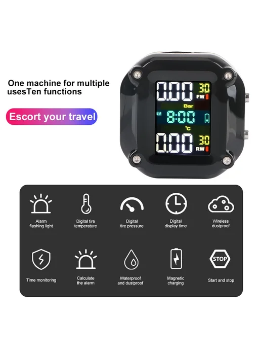Нет бренда Система Контроля Давления В Шинах Мотоцикла TPMS 0-6 Бар С 2, вариант, фото 5