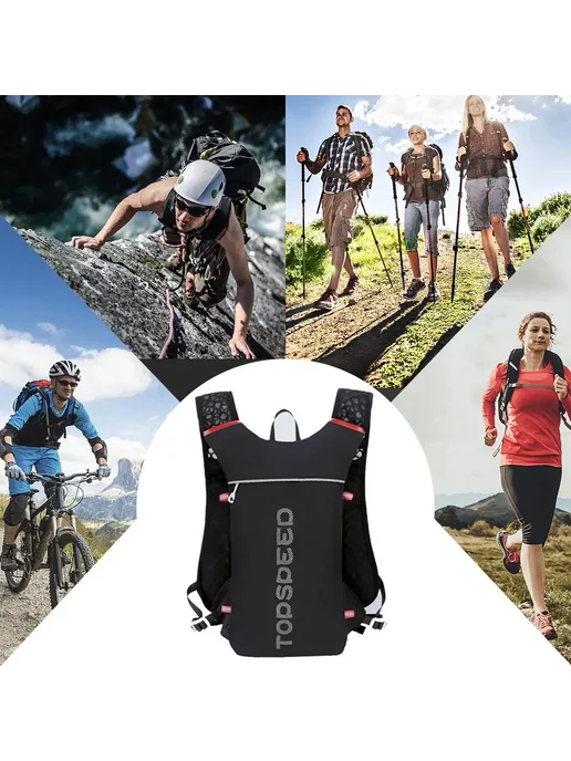 NewBoler Гидратационный рюкзак для бега 5L packs and two 500, 5 л, фото 5