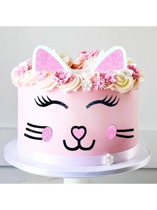 Нет бренда LaVenty Kitty Cat топпер для торта, розовый