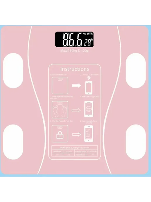 Smart Wireless Digital Bathroom Scale tzc-Black, вариант, фото 2